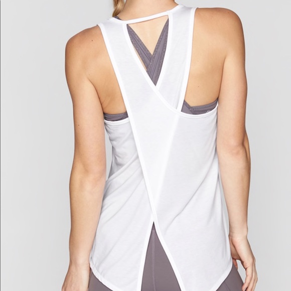 Athleta Tops - Athleta Tank Size XLarge Essence Tie Back White